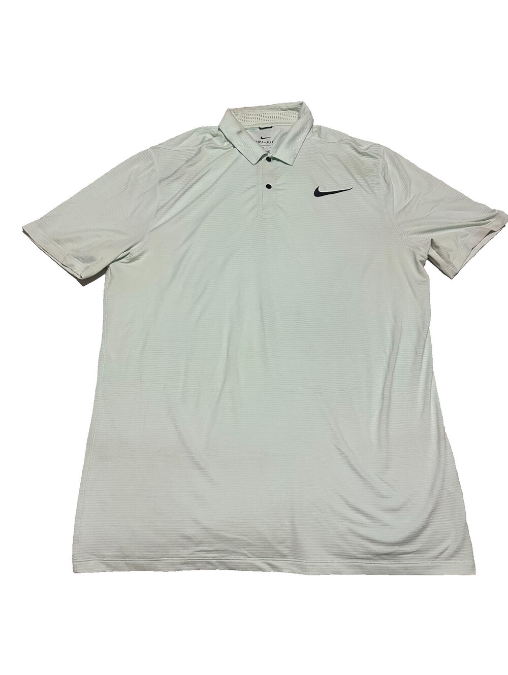 Nike Dri-FIT TW Tiger Woods Golf Polo Green Men Large L Collar